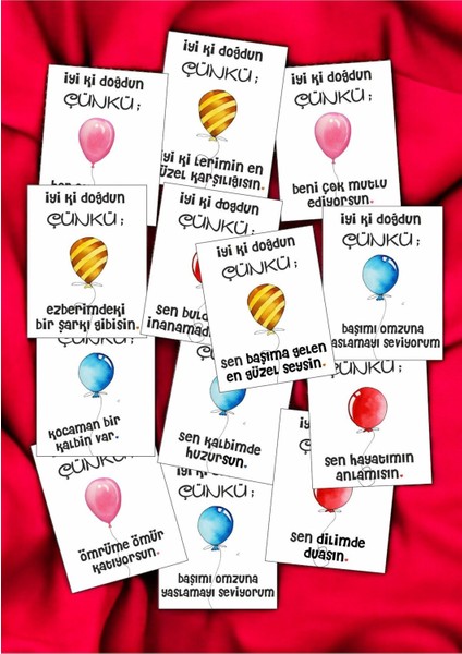 12 Adet "iyi Ki Doğdun Çünkü" Sevgiliye Sürpriz Söz Kartları Sevgiliye Doğum Günü Kartı İDÇ01J fiyatları