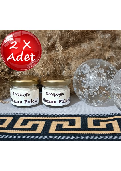 Saf Katkısız Hurma Poleni Cam Kavanoz 20 G x 4 Adet