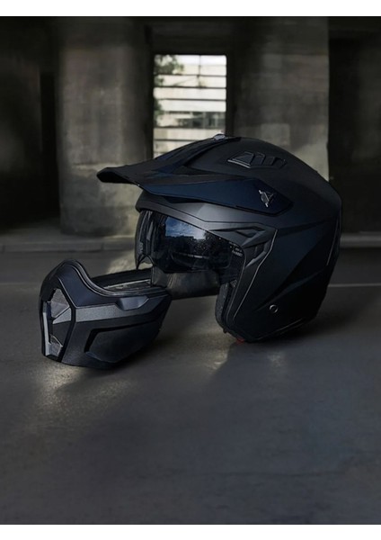 Sw X1- Seul Modüler Mat Siyah Kask