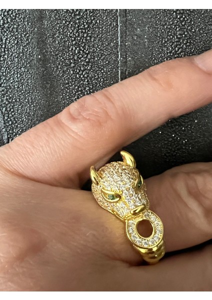 Yüksek Kalite Tiger /jaguar/kaplan Zirkon Taşlı Gösterişli Iri Yüzük