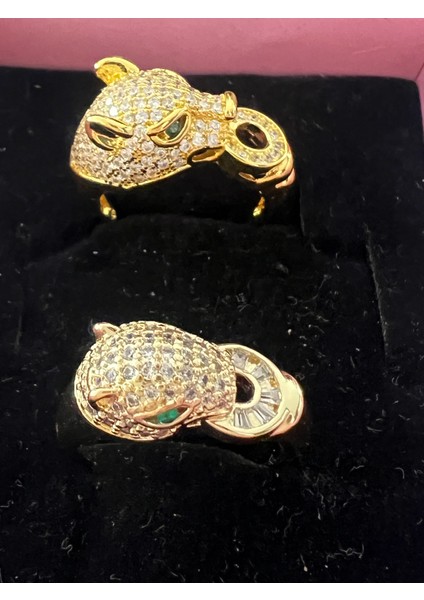 Yüksek Kalite Tiger /jaguar/kaplan Zirkon Taşlı Gösterişli Iri Yüzük