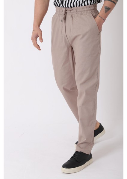 Bel Lastikli Keten Pantolon PLDP-01K_0385