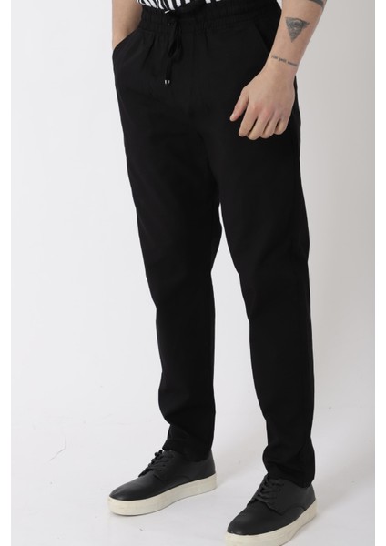 Bel Lastikli Keten Pantolon PLDP-01K_0385