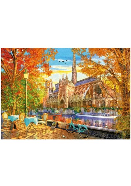 1000 Parçalık Sonbaharda Notre Dame Manzarası Puzzle - 19936