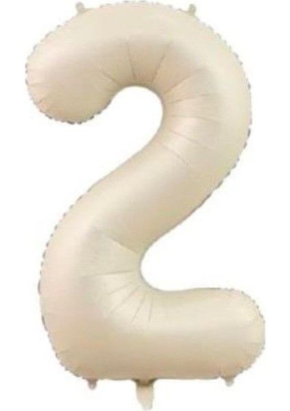 2 Rakam 34” Krem Renk Folyo Balon (76 cm )