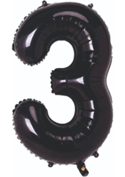 3 Rakam 34” Siyah Renk Folyo Balon (76 cm )