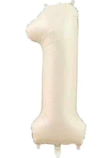 1 Rakam 34” Krem Renk Folyo Balon (76 cm )