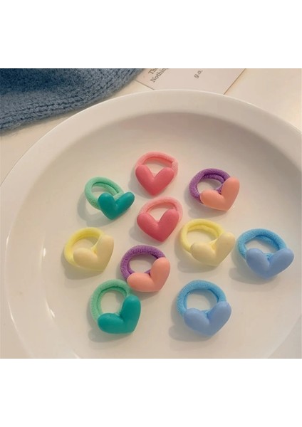 Çocuk Sevimli Kalpli Renkli 10 Adet Kız Çocuk Tokası modelleri