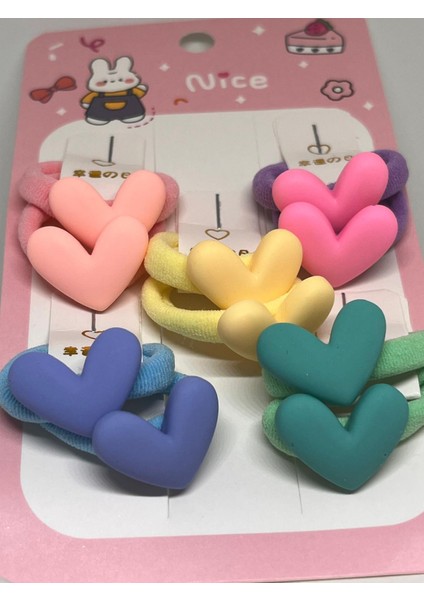 Çocuk Sevimli Kalpli Renkli 10 Adet Kız Çocuk Tokası fırsatları