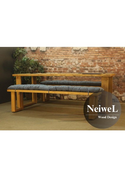 Doi Doğal Ahşap Banklı Toplantı Masası TAKIMI-80-120 Takım modelleri