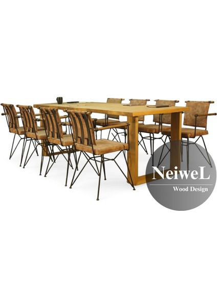 Doi Doğal Ahşap Toplantı MASASI-80 cm -120 cm