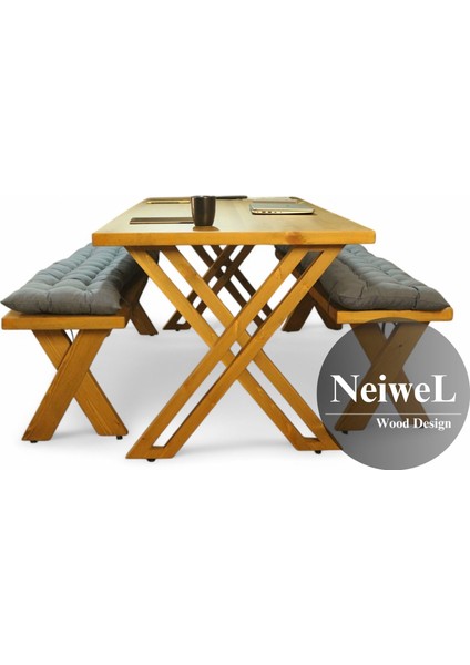 Adel Doğal Ahşap Toplantı MASASI-80 cm -120 cm