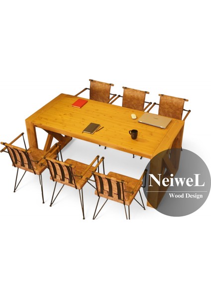 Leina Doğal Ahşap Toplantı MASASI-80 cm -120 cm fırsatları