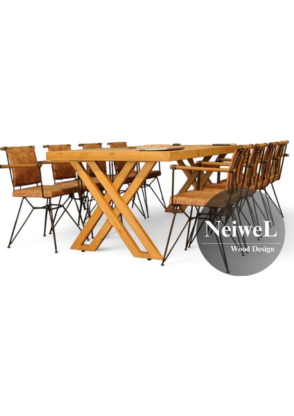 Tues Doğal Ahşap Toplantı MASASI-80 cm -120 cm