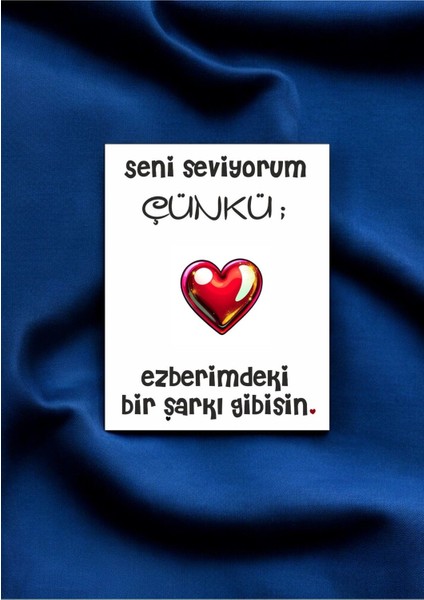 12 Adet "seni Seviyorum Çünkü" Romantik Güncel Aşk Sözlü Kartlar Sevgiliye Hediye Kartı SSÇ01A fırsatları