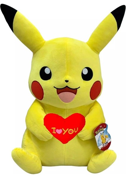 Kalp Pikachu Peluş Oyuncak Pokemon Peluş Oyuncak Büyük Boy Uyku Arkadaşı Pikachu 40CM Büyük Boy