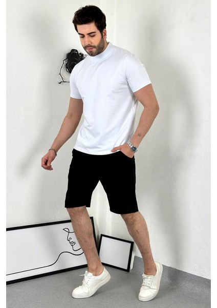 Yarım Balıkçı Yaka Oversize Beyaz T-Shirt modelleri