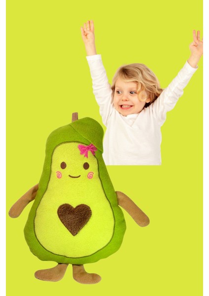 Sevimli Kalpli Avokado Peluş Yastık & Uyku Arkadaşı Yastık & Oyuncak Yastık & Hediyelik Yastık 45CM