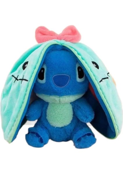 Stitch Peluş Oyuncak Fermuarlı Sürpriz Peluş Hediyelik Uyku Arkadaşı Stitch Peluş Oyuncak
