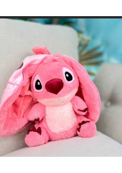 Stitch Peluş Oyuncak Fermuarlı Sürpriz Peluş Hediyelik Uyku Arkadaşı Stitch Peluş Oyuncak