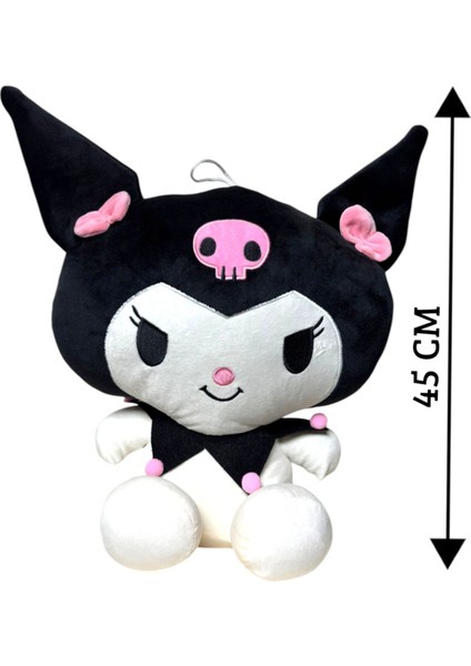 45 cm Büyük Boy Sevimli Kuromi Peluş Oyuncak Soft Yumuşak Kuromi Peluş Siyah Kuromi Peluş Oyuncak fiyatları