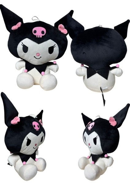 45 cm Büyük Boy Sevimli Kuromi Peluş Oyuncak Soft Yumuşak Kuromi Peluş Siyah Kuromi Peluş Oyuncak modelleri