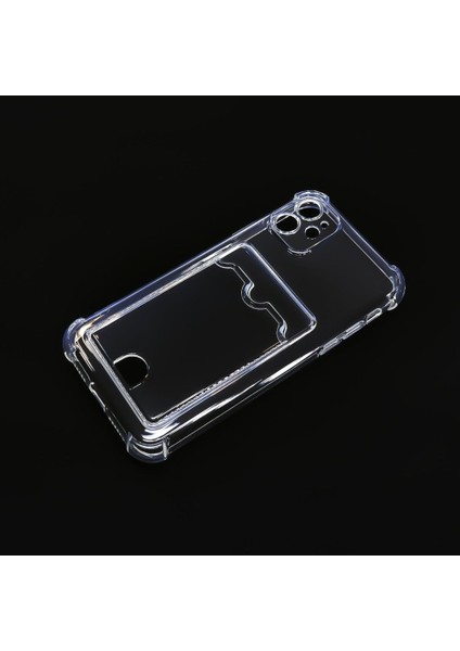 iPhone 14/15 Plus Uyumlu Clear Şeffaf Kartlıklı Silikon Lansman Kılıf