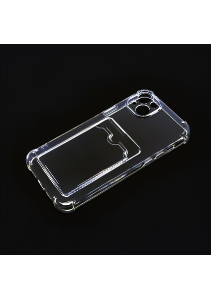 iPhone 14/15 Plus Uyumlu Clear Şeffaf Kartlıklı Silikon Lansman Kılıf