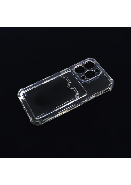 iPhone 14/15 Plus Uyumlu Clear Şeffaf Kartlıklı Silikon Lansman Kılıf
