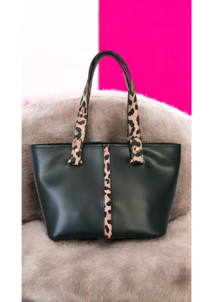 Kadın Leopar Şerit Detaylı Askılı El Omuz Çantası indirimleri