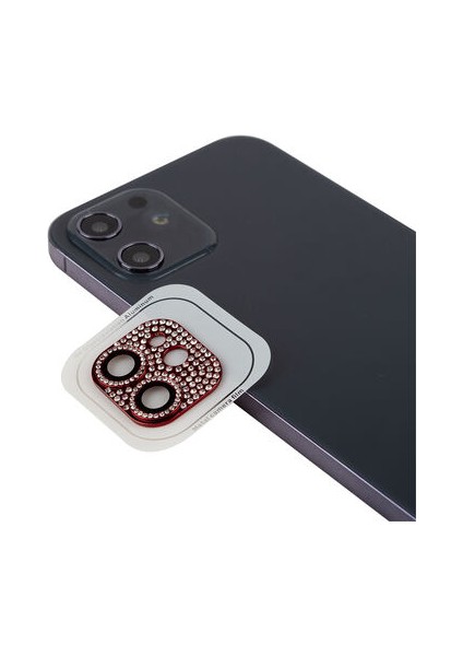 iPhone 12 Mini İçin Taş Detaylı Cl-08 Kamera Lens Koruyucu