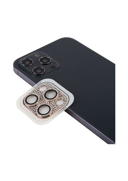 iPhone 11 Pro İçin Taş Detaylı Cl-08 Kamera Lens Koruyucu