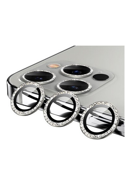 iPhone 12 Pro Kamera Lens Koruyucu Taş Detaylı Cl-06