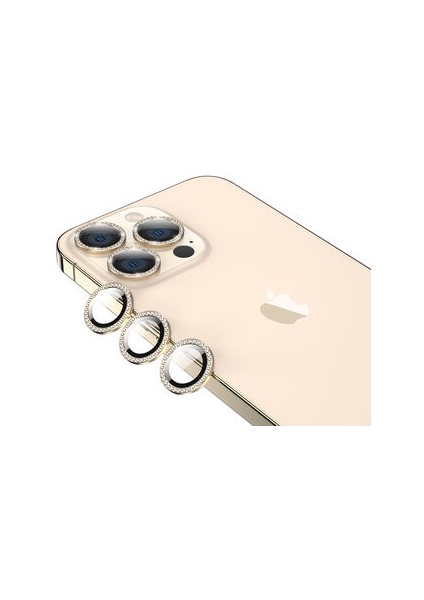 iPhone 13 Pro Kamera Lens Koruyucu Taş Detaylı Cl-06