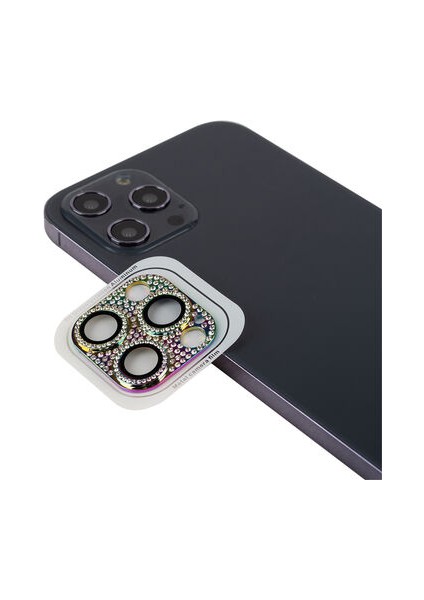 iPhone 11 Pro İçin Taş Detaylı Cl-08 Kamera Lens Koruyucu