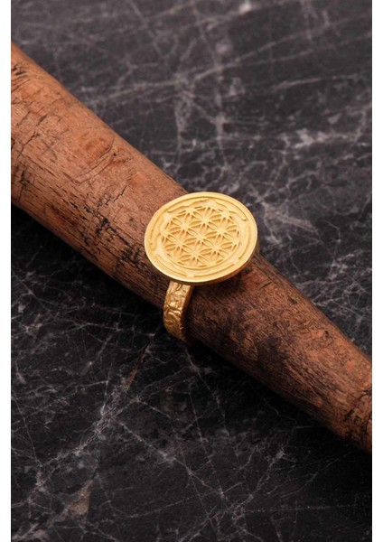 Yaşam Çiçeği Elişi Altın Kaplama Gümüş Yüzük 5973 fiyatları