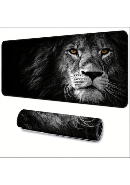 70X30 cm Aslan Temalı Kaydırmaz Taban Speed Yüzey Oyuncu Mouse Pad Gaming