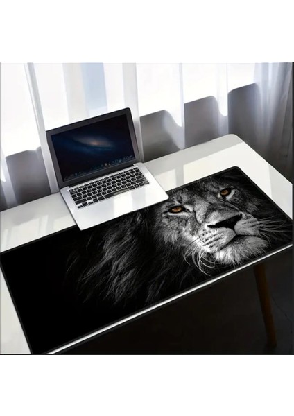 70X30 cm Aslan Temalı Kaydırmaz Taban Speed Yüzey Oyuncu Mouse Pad Gaming