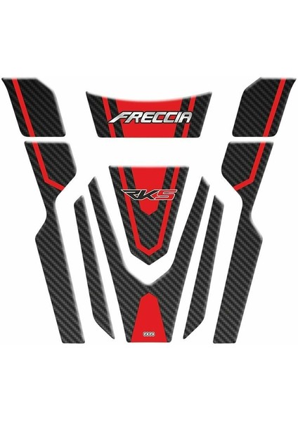 Gogo Rks Freccia 150 Tank Pad Set 005 Karbon/kırmızı