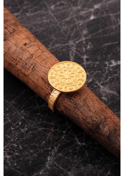 Anadolu Motifli Elişi Altın Kaplama Gümüş Çiçek Yüzük 5974 fiyatları