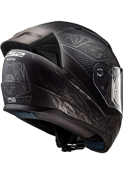 Rapıd Race 2 Crypt Mat Siyah Fullface Motosiklet Kaskı
