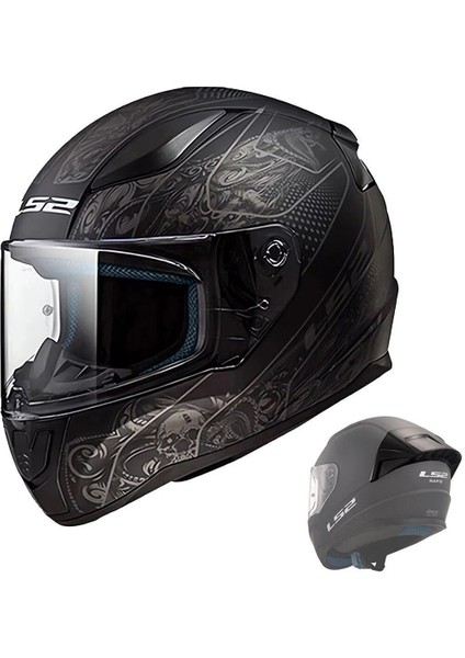 Rapıd Race 2 Crypt Mat Siyah Fullface Motosiklet Kaskı