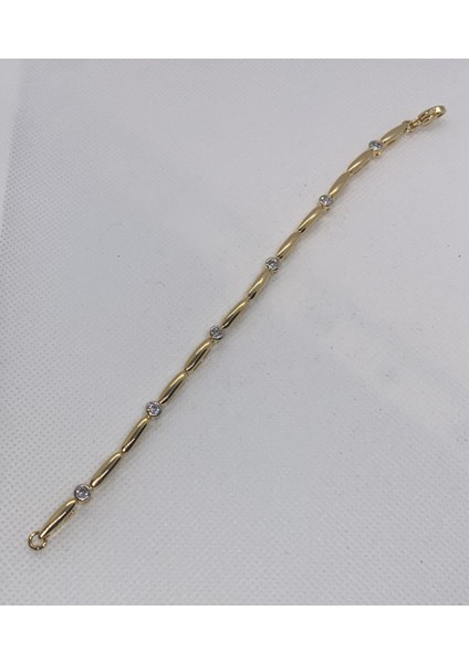Çelik Gold Taşlı Bileklik