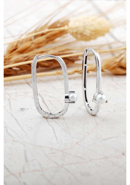 Oval İncili Rodyumlu Gümüş Küpe 7264 fiyatları