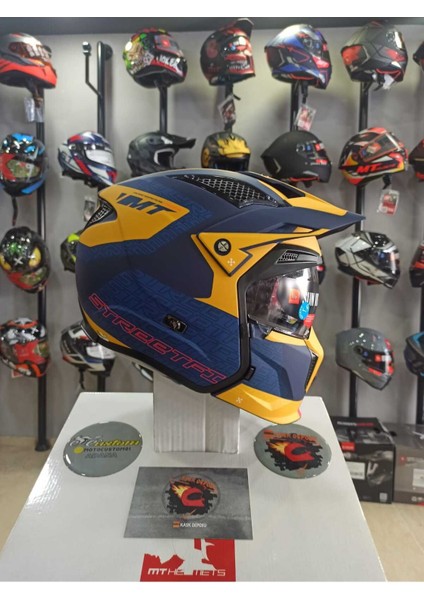 Street Fighter Totem C3 Mat Sarı Modüler Çene Kask