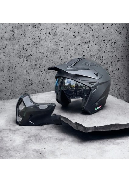X1-X Seul Tokyo 2 Mat Siyah Modüler Kask (Yeni Sezon)