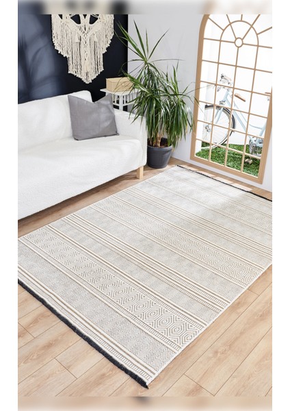Halı Gloria 4001 Ekru Antibakteriyel Yıkanabilir Kaliteli Modern Şık Kilim