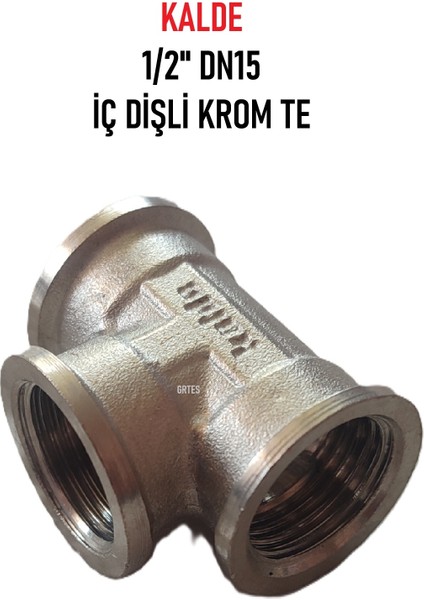 1/2" DN15 İç Dişli Sarı/krom Te (Dişi) - Chrome Tee