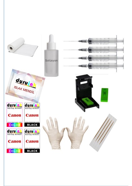 Duruınk Canon Pixma E3440 PG46 CL56 Yazıcı Uyumlu Kartuş Dolum Seti 4X100ML