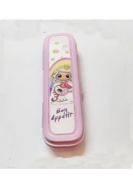 Pembe Multi Renkli Kapaklı Kalemlik Kutusu - Çanta Içi Saklama - Diş Fırçası - Makyaj Fırçası Kutu